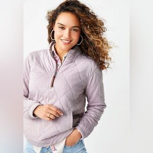 Maurices Quilted Front Quarter Zipper Pullover Sweatshirt